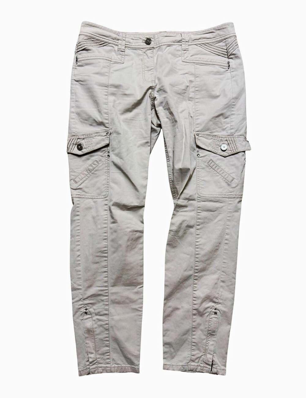 White House Black Market Beige Slim Ankle Pants Cotton Stretch Pockets
